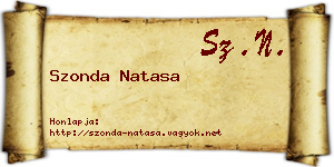 Szonda Natasa névjegykártya